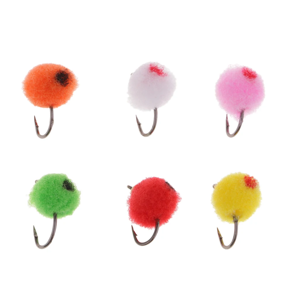 36 pcs Fly Fishing Flies Glo Bug Egg Patterns Lures Artificial Tackle Box Accessories 6 Mixed Color | Спорт и развлечения
