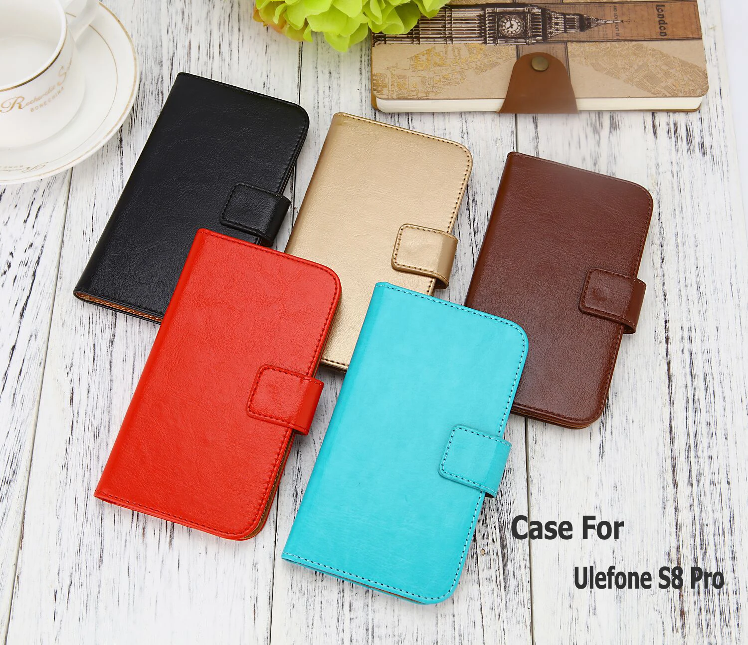 Чехол для Ulefone S8 Pro высококачественный однотонный роскошный кожаный модный флип