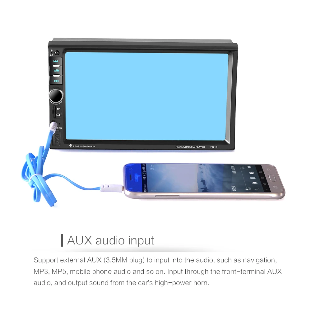 7021B 2 Din 12V автомобильное многофункциональное радио, сенсорный экран, Bluetooth MP3-плеер MP5 плеер Автомобильный многофункциональный плеер