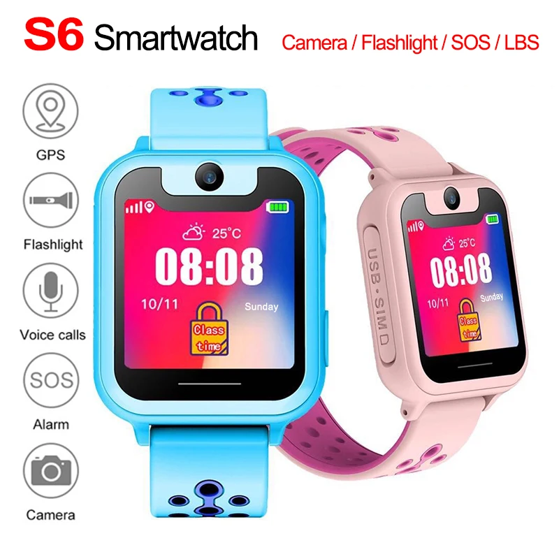 

S6 Smart Kids Watch LBS Smartwatches Call Location Finder Locator Tracker Anti Lost Monitor Smartwatch Kids Gift