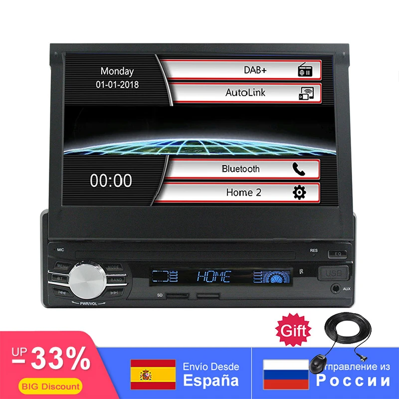 Автомобильный радиоприемник DAB 7 &quotсенсорный экран Bluetooth +/AM/FM/RDS SWC USB phonelink с