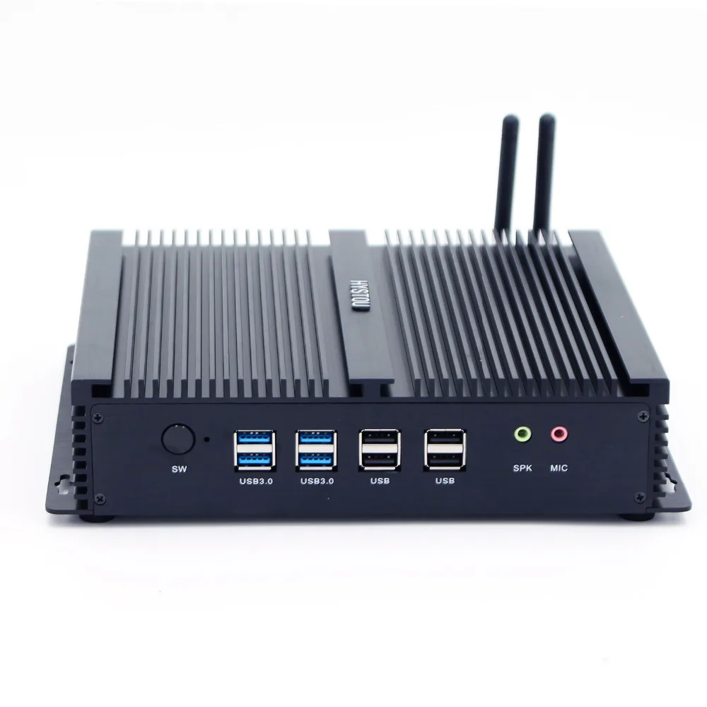 Промышленный безвентиляторный мини прочный ПК Core i3 4010U 6 RS232 COM Port Mini PC Windows 10 с