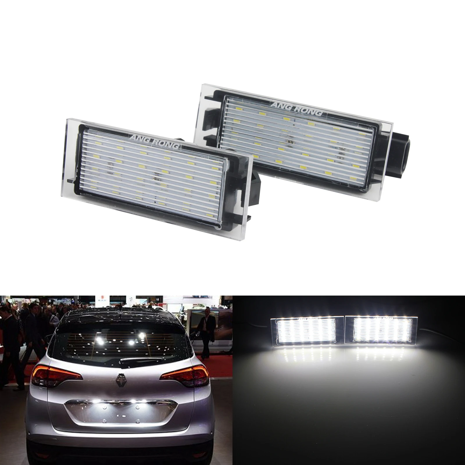 ANGRONG Canbus светодиодный светильник номерного знака для Renault Megane Лагуна Клио Twingo MK2