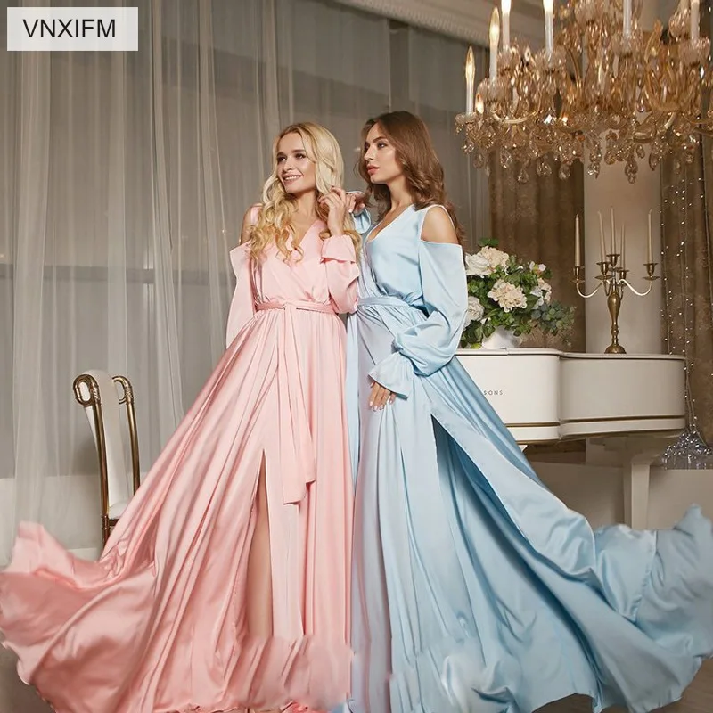 VNXIFM 2019 Новое поступление Розовые Длинные вечерние платья а-силуэта кружева