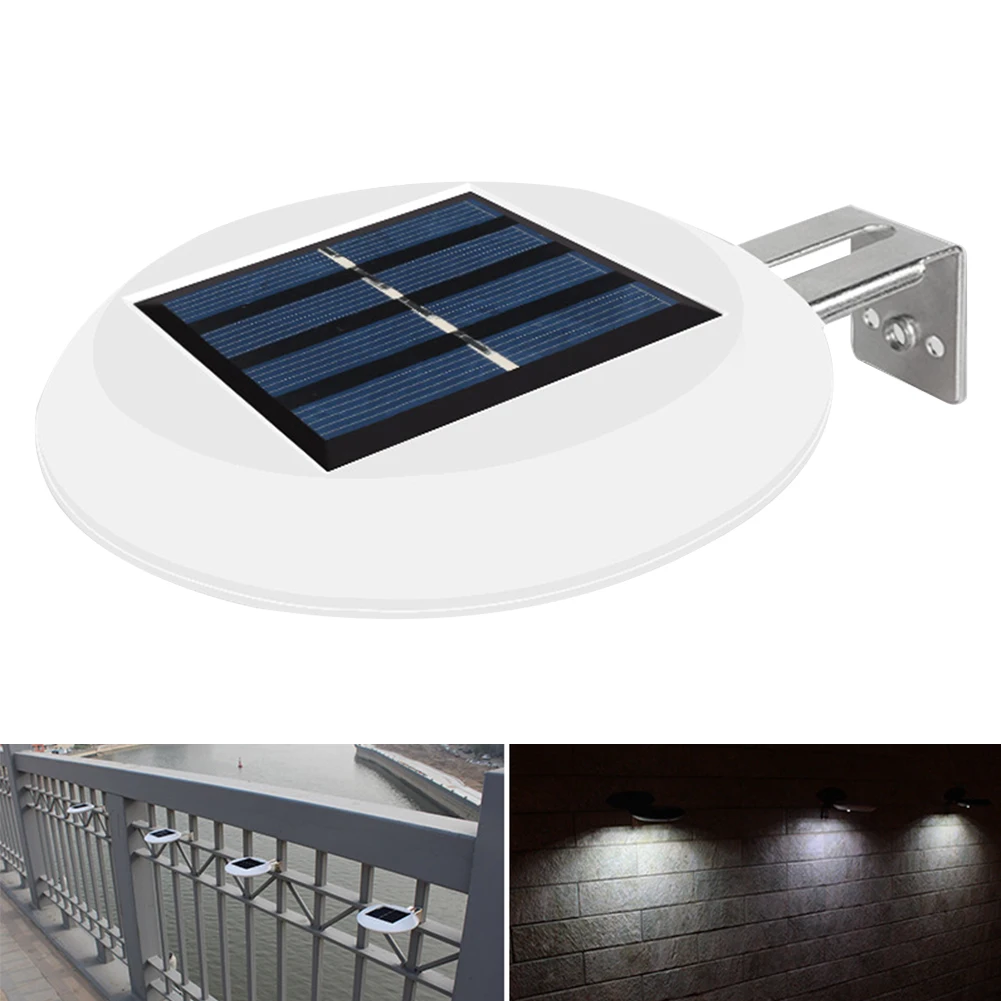9 LEDs Yard Solar Powered Pathway Fence Home Gutter Grille Light Outdoor Garden Night Waterproof Wall Mount Sink Round