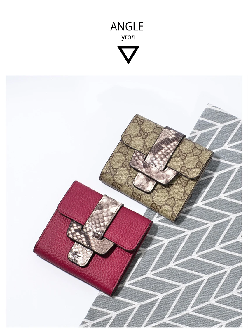 Women Wallets Short Wallet Ladies Genuine Leather Leopard Black Purse Wallet Female Women Zipper Purse Card Holder Cartera Mujer