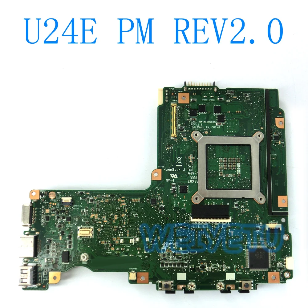 Материнская плата U24E PM для ASUS U24 P24E материнская ноутбука HM65 DDR3 REV 2 0 основная 100%