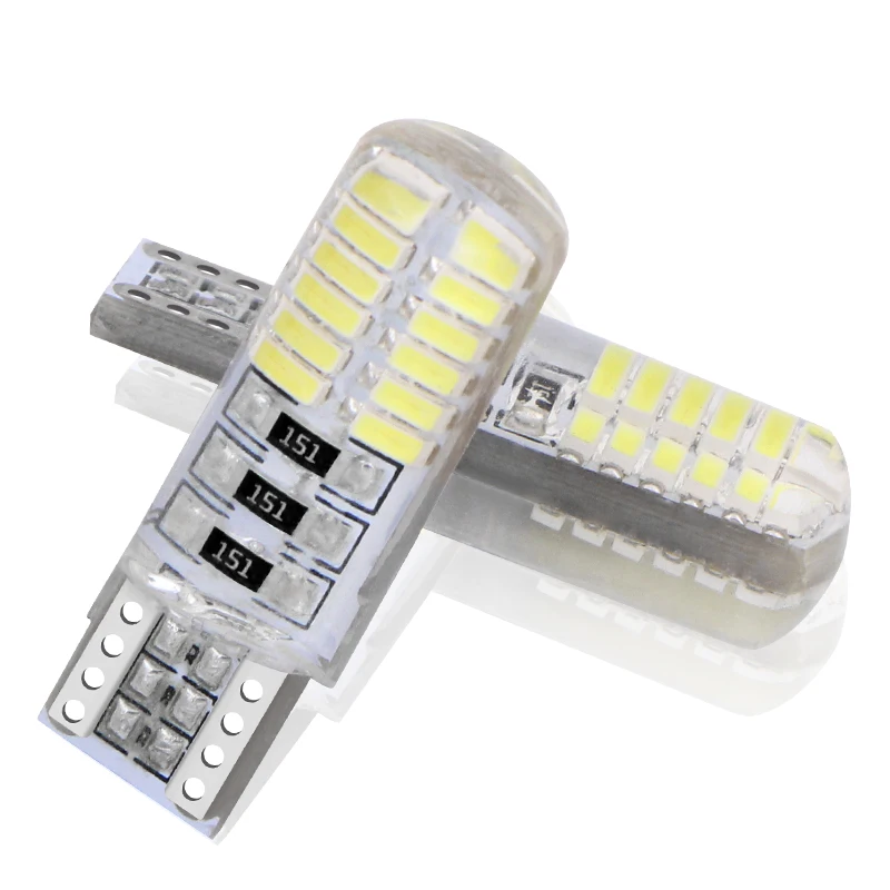 10X Автомобильный светодиодный T10 W5W силиконовый чехол 24 SMD 3014 Светодиодный