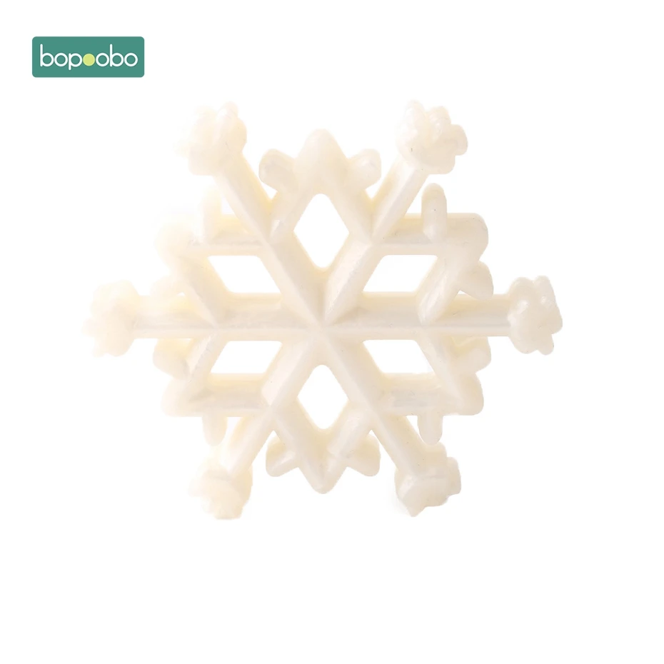 Pearl White Snowflak Bopobo 1 шт. силиконовый Прорезыватель с оленем Sika, силиконовая Подвеска для прорезывания зубов, подарок на Рождество, силиконовые грызуны, детский Прорезыватель - Цвет: Pearl White Snowflak