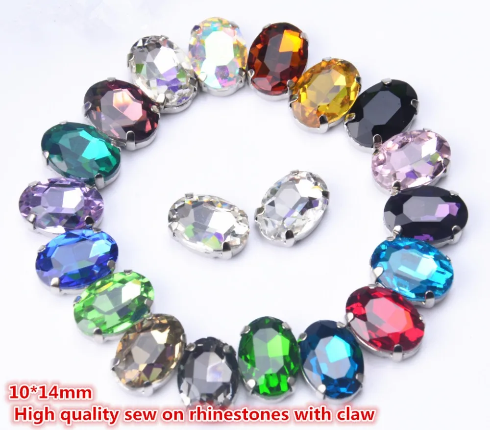 Бесплатная доставка! Необычные 10*14 мм овальные Пришивные Кристаллы с