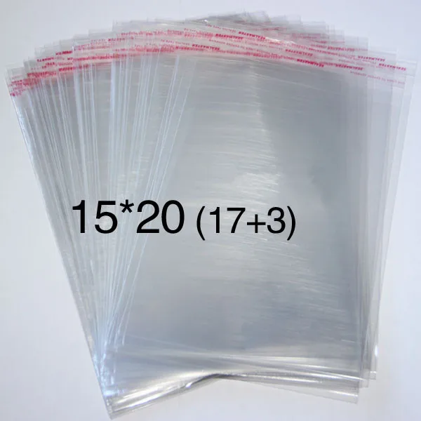 Прозрачный из целлофана с застежкой/BOPP/Полиэтиленовые пакеты 15*20 см Прозрачные