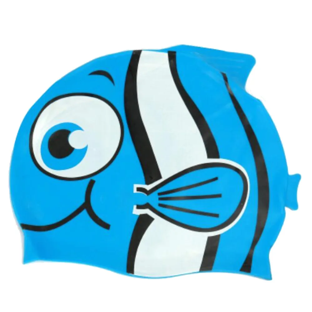 blue goldfish blue YFXcreate рыба кошка собака плавать плавание Триатлон кепки водонепроницаемый противоскользящие для детей 200-1023 - Цвет: blue goldfish blue