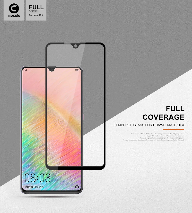 Полноэкранное премиум-стекло Mocolo для huawei mate 20 X, стеклянная пленка, полное покрытие, Защита экрана для mate 20 Pro, пленка из закаленного стекла