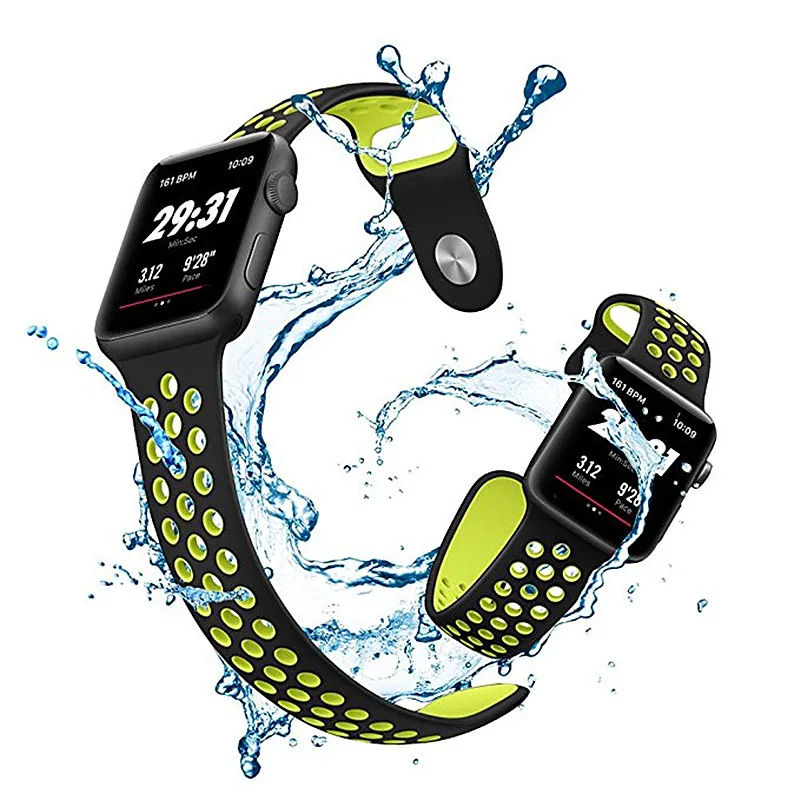 Мягкий силиконовый спортивный ремешок для наручных часов Apple Watch 44 мм 40 мм, 42 мм, 38 мм, Ремешок Браслет для наручных часов iWatch серии 5/4/3/2/1 Nike+ издание