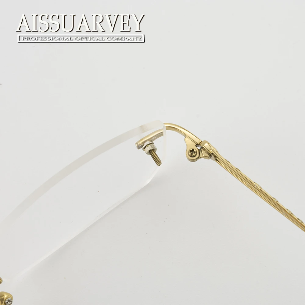 Rimless оправы для очков женщин титанового сплава Гибкая открытые модные брендовые