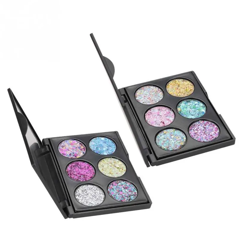 6 цветов Сияющие тени для век детский сценический макияж косметика глаз