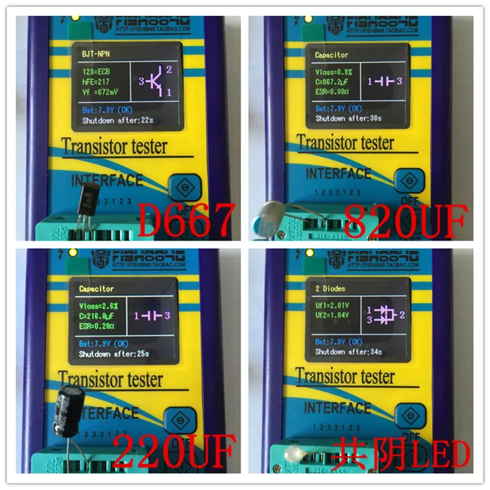 Новый портативный цветовой компонент потенциальный измеритель емкости диода ESR