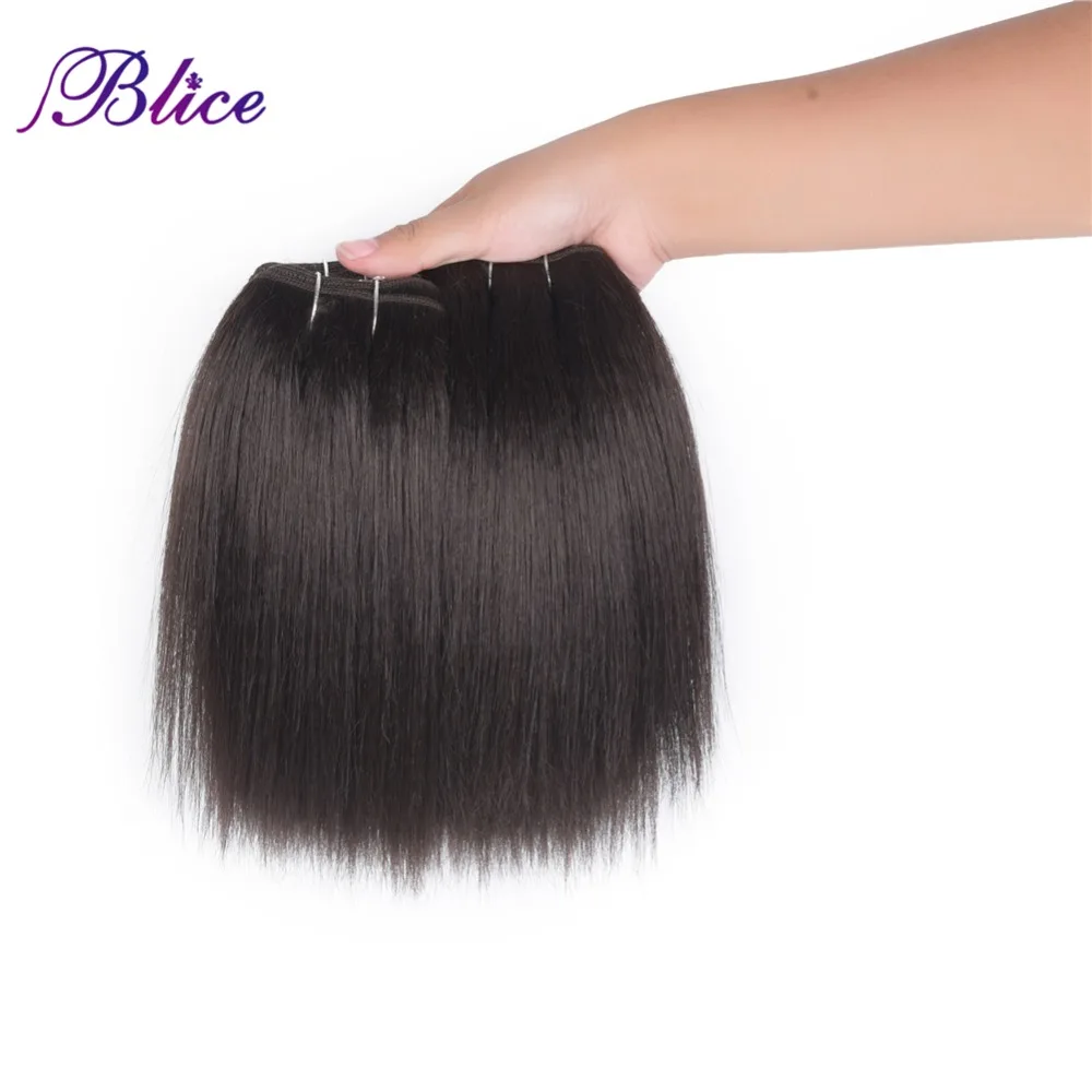 One Bundle Yaki Straight Double Weft Hair Extensions 100g/piece Synthetic Mixed Hair