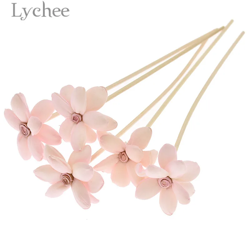 Lychee 5 шт. цветок из ротанга тростник ароматизатор диффузор не-огонь Замена заправка палочки для дома гостиной ароматические благовония