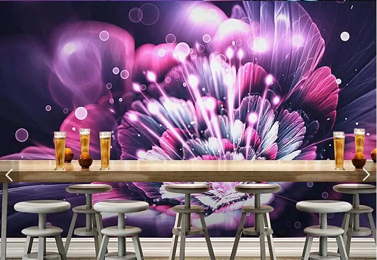 Пользовательские 3D papel де parede красочные цветы fresco для гостиной бар КТВ фон