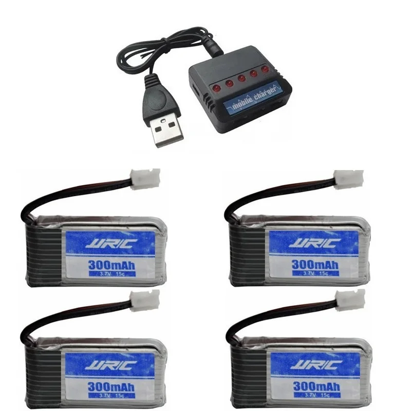 Аккумулятор JJRC H56 3,7 в 300 мАч для JJRC H56 T2G Дрон батарея для RC квадрокоптера запасная часть Lipo батарея и зарядное устройство 5в1 - Цвет: H56