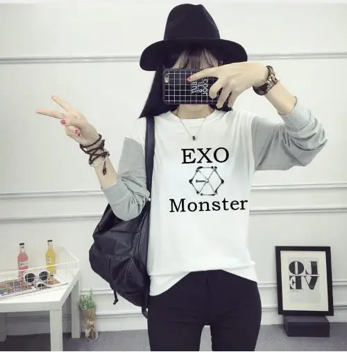 Kpop EXO/Новая корейская длинная бейсбольная форма школьная LUHAN KRIS TAO флисовые