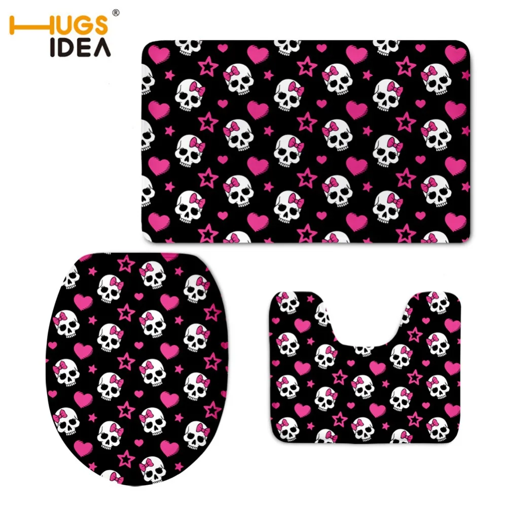HUGSIDEA симпатичный мультяшный Череп чехол на сиденье унитаза 3D мягкий для домашний
