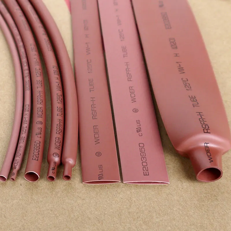 

5M/Lot Brown - 2MM 4MM 6MM 8MM 10MM 12MM Assortment Ratio 2:1 Polyolefin Heat Shrink Tube Tubing Sleeving Cable Sleeves