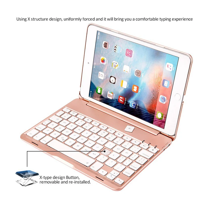 Loufu для iPad Mini 5 чехол с клавиатурой 4 планшет подсветкой цветной защитный mini 3 2 1 7