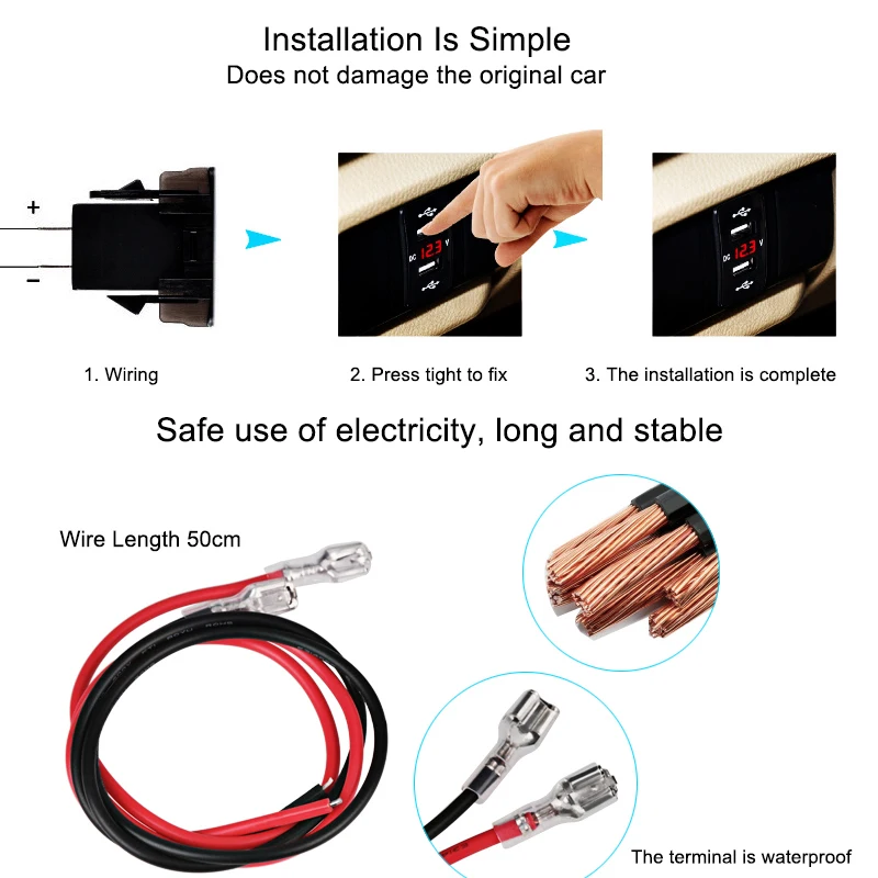 Urbanroad 12 В двойная USB розетка вольтметр адаптер питания для Honda авто автомобиля 2