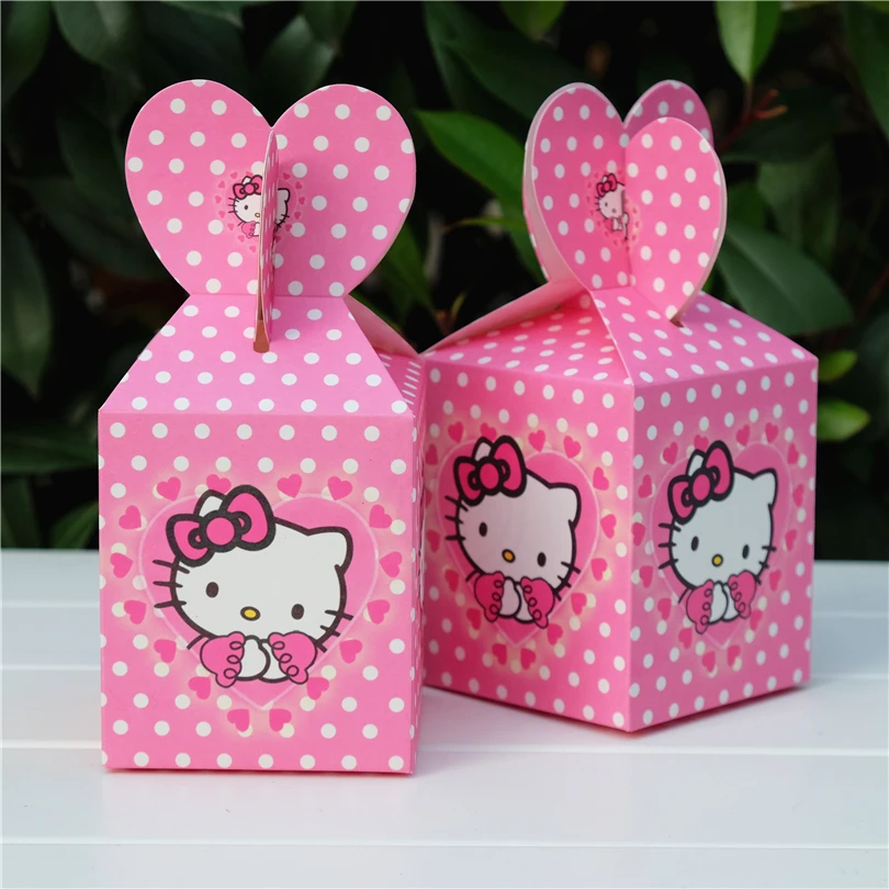 6 шт./лот, коробка для конфет hello kitty, Подарочная коробка для кексов, для мальчиков, для детей, для вечеринки на день рождения, для украшения, вечерние принадлежности