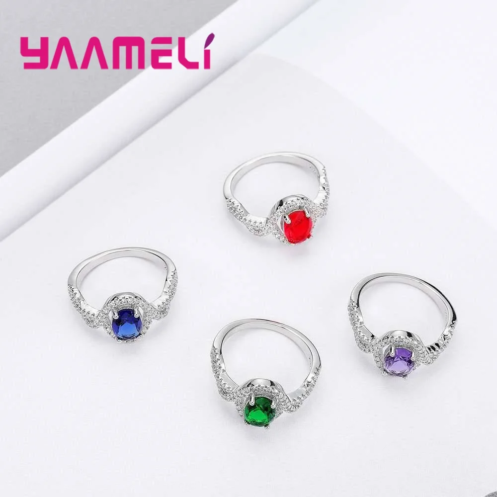 Brand Women 925 Sterling Silver Finger Engagement Rings for Wedding Body Jewelry Size 6 7 8 9 Best Quality | Украшения и
