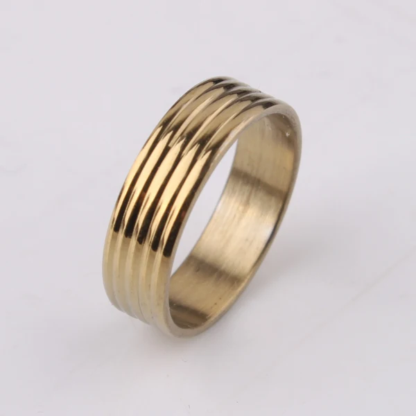 Золотой цвет 5 полос Кольца 316L нержавеющая сталь мужское кольцо ювелирные