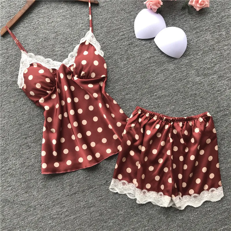 Женские атласные пижамные комплекты с шортами шелковая пижама без рукавов