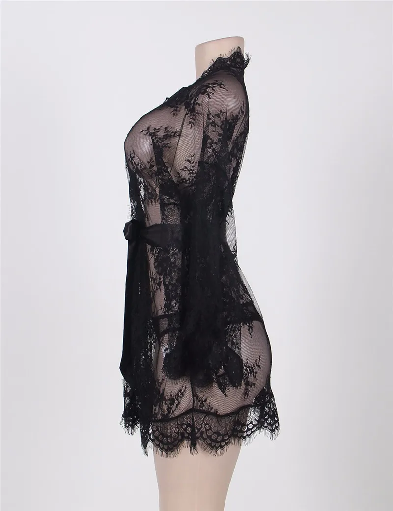 RJ80291 Comeondear Chemise De Nuit Femme сетчатая Однотонная ночная рубашка принцессы Белый Черный гламурный полный кружева Boudoir женская ночная рубашка