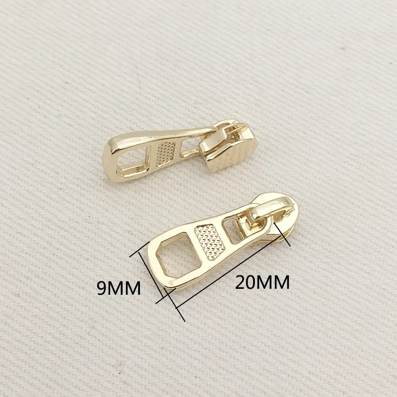 I-9x20mm 10 шт. Lightgold металлические ползунки для молнии для 3# нейлоновые молнии куртки одежда молнии головы молния Ремонтный комплект DIY сумка Аксессуары - Цвет: I-9x20mm