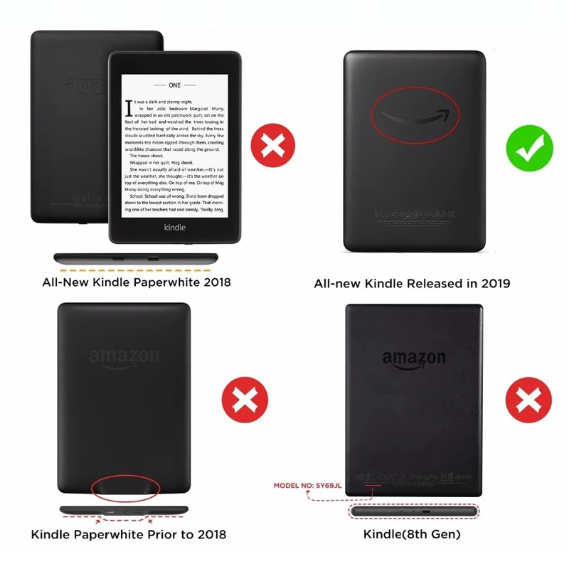 Для всех новых Kindle выпуска ультра тонкий смарт-чехол из искусственной кожи смарт-чехол для Kindle 10th Gen со встроенным передним светильник