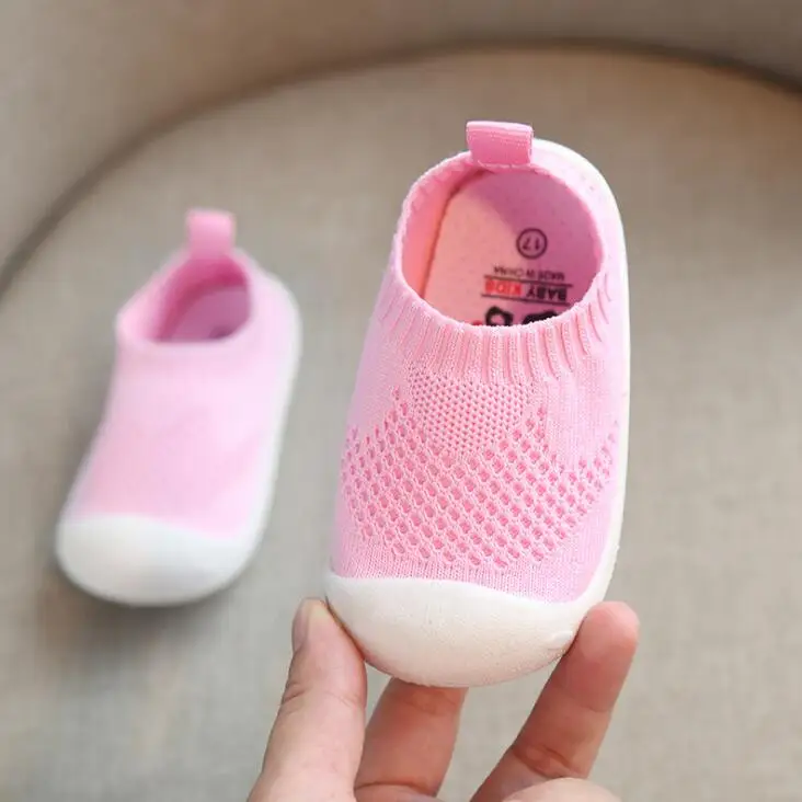 Pink Baby shoes Детская обувь из сетчатого материала для малышей Повседневная обувь из сетчатого материала для мальчиков и девочек удобная летняя обувь для малышей на мягкой нескользящей подошве - Цвет: Pink Baby shoes