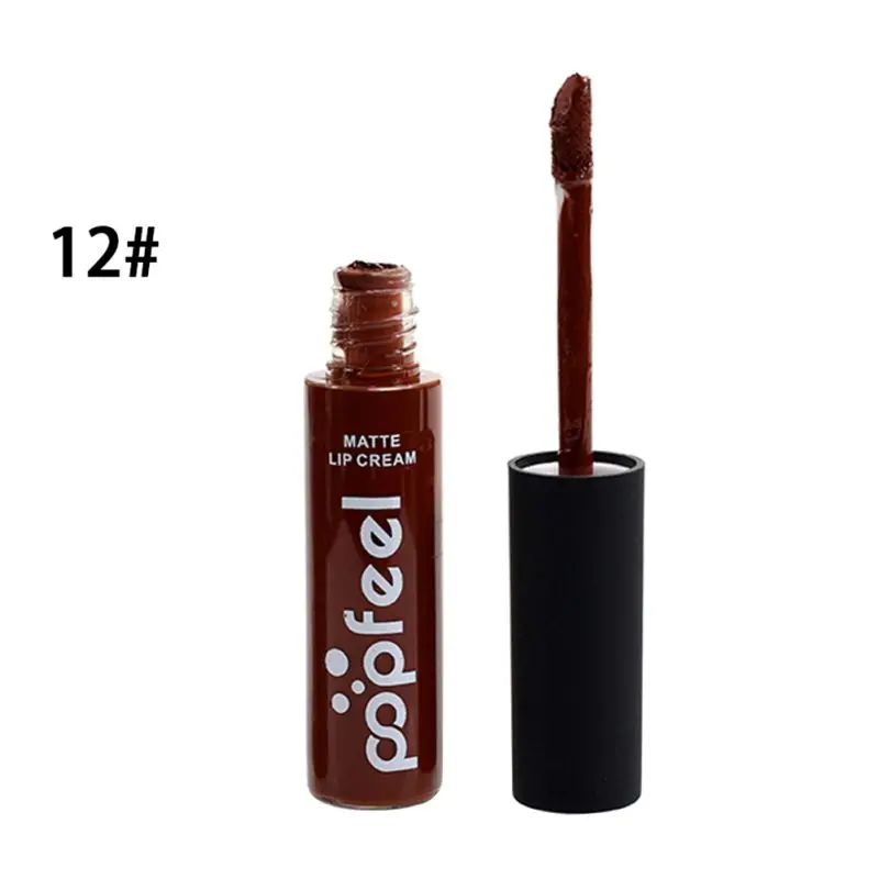 12 Popfeel жидкий матовая помада для губ Batom губ комплект Labiales матовая и увлажняющая длительный водостойкий ню Pintalabios - Цвет: 12