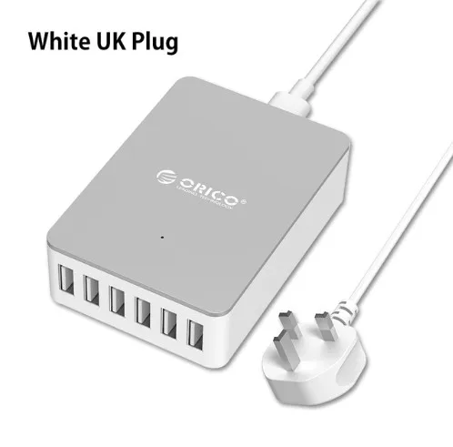 ORICO 50 Вт/10 А 6 портов настольный USB супер зарядное устройство Порт питания настольная зарядная станция для iPhone/iPad/samsung Nexus htc sony - Тип штекера: UK White