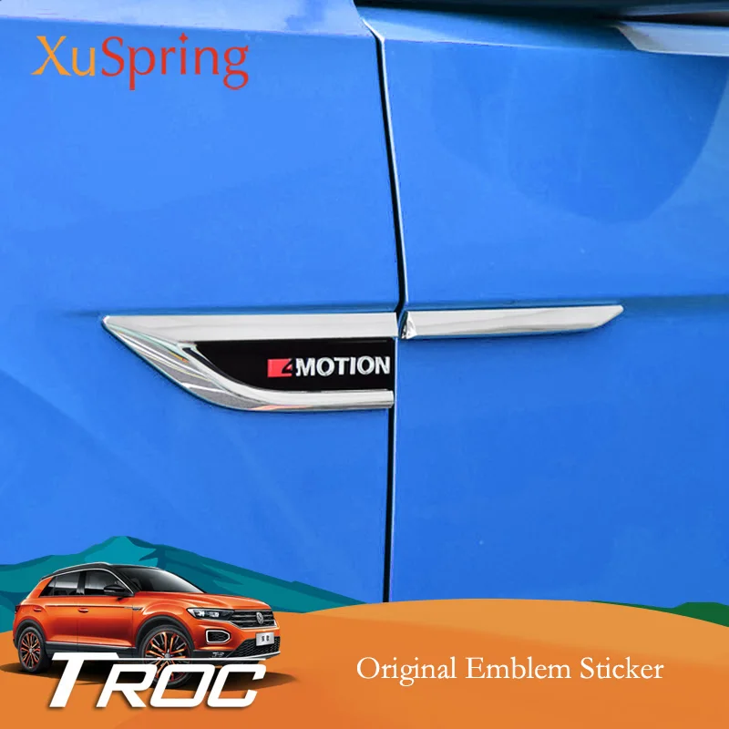 Для VW T Roc Troc 2018 2019 2020 оригинальный автомобильный значок эмблема для двери боковых