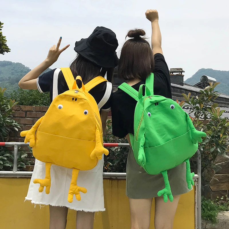 Kawaii школьная сумка 2019 Новинка лягушка школьный рюкзак ulzzang Harajuku Молодежные