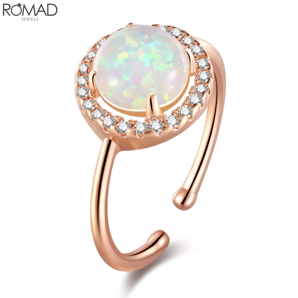 ROMAND изящные кольца с огненным опалом для женщин изящное свадебное обручальное