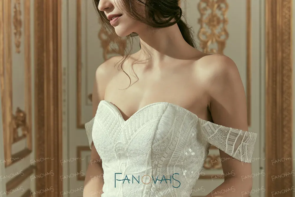 Элегантные Свадебные Платья С Плеча Кружева Vestido De Novia 2019 Robe Mariee Gelinlik Trouwjurk |