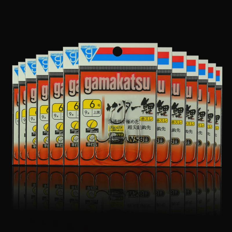 Gamakatsu черные полуколючие рыболовные крючки v образные для ловли карпа из