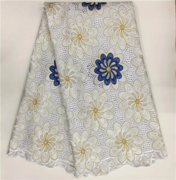 white African Cotton Swiss Voile Lace Fabric High Quality Stones In Switzerland cotton african lace fabric | Дом и сад