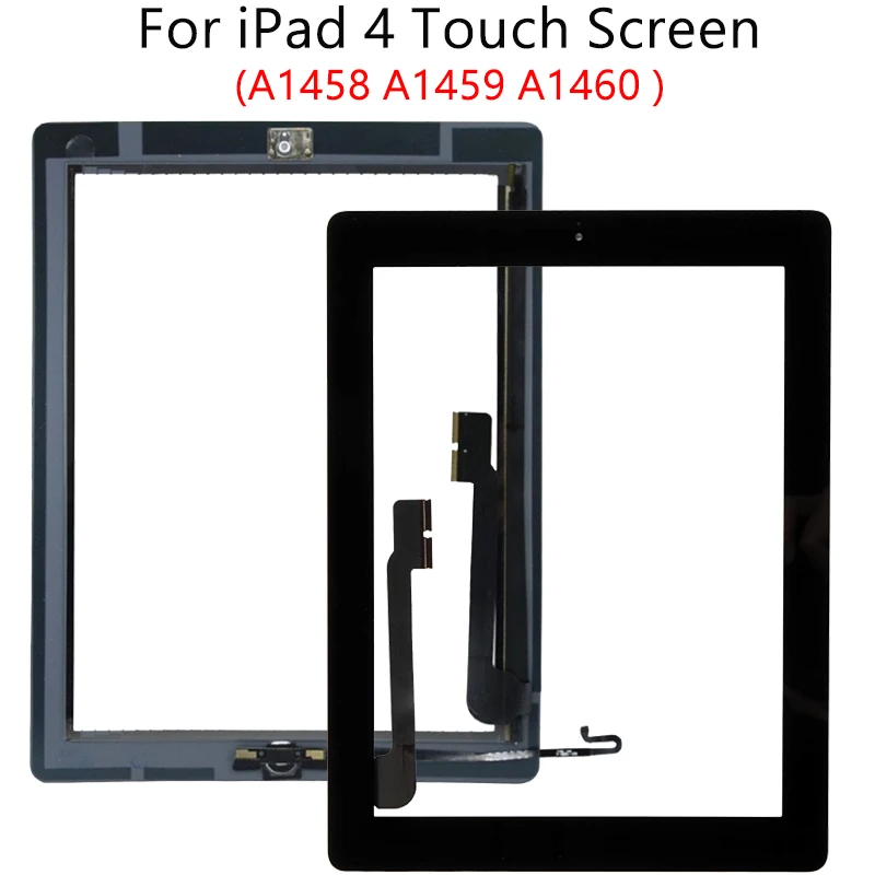 100% абсолютно новый для iPad 2 3 4 сенсорный Экран планшета с кнопка домой ЖК дисплей
