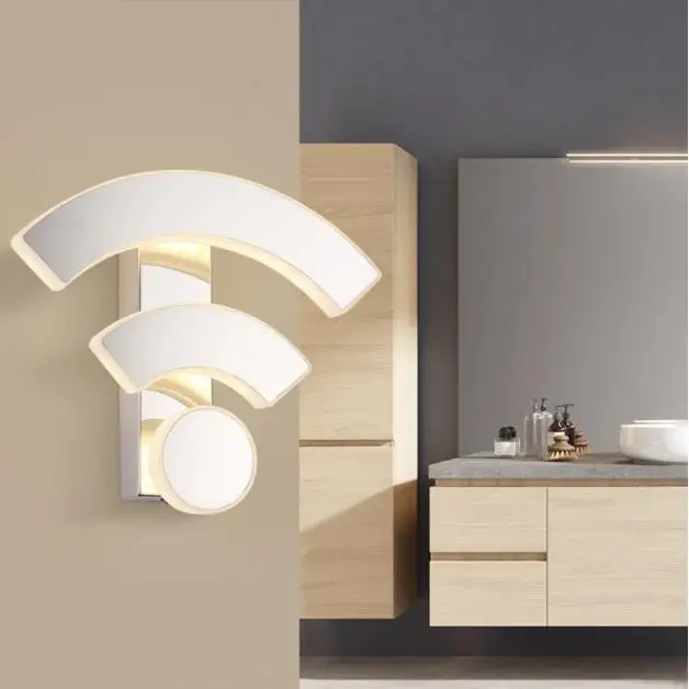 Креативный акриловый wifi настенный светильник бра wandlamp светодиодный современный прикроватный светильник для спальни ресторант КТВ крыло отеля коридорные огни