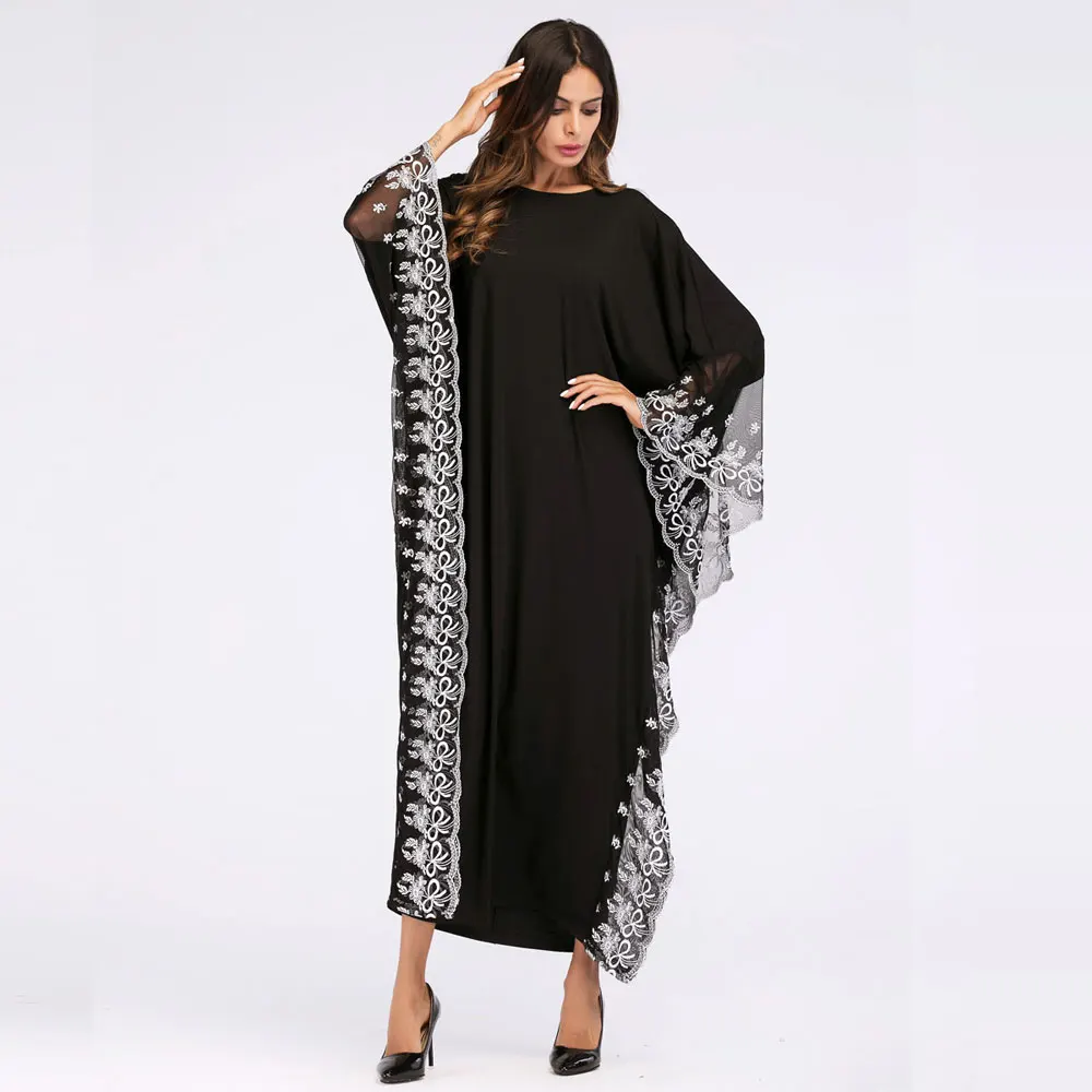 New Fashion Adult lace embroidered Loose Robe Dress Muslim Turkish Dubai Abaya Musulman Arab Worship Service | Тематическая одежда