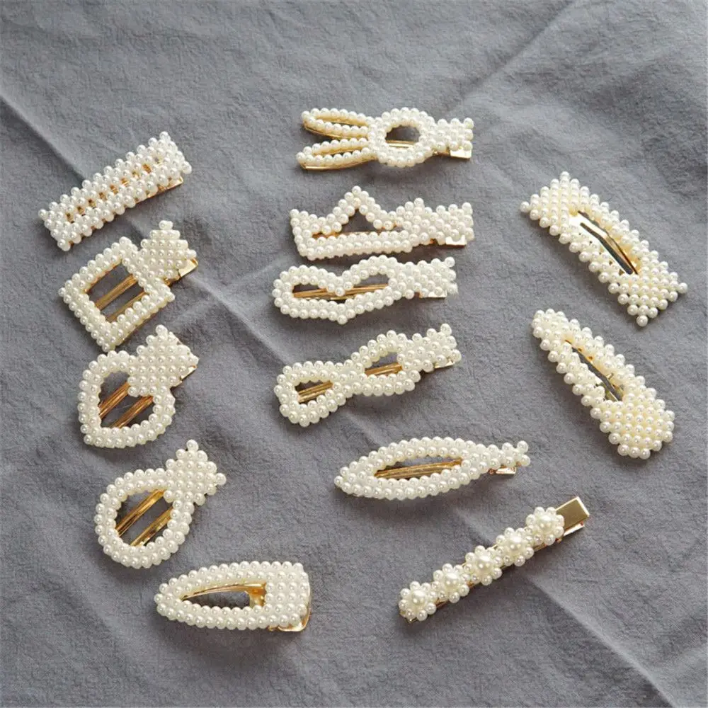 

1 pc Fashion Women Pearl Hair Clip Snap Barrette Stick Hairpin Bobby Pin Hair Clips Hair Accessories Gift
